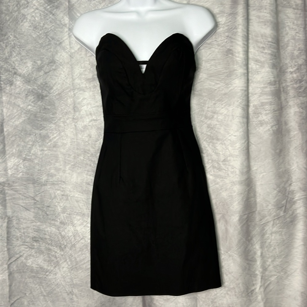 Poetry Black Strapless Mini Dress - size Large